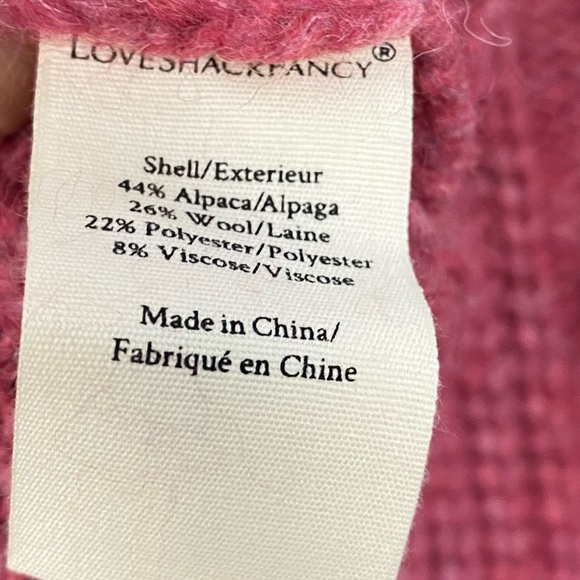 LoveShackFancy Kingston Rose Pink Fringe Sweater Alpaca Wool Blend - Picture 5 of 7